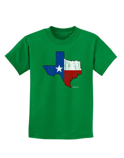 State of Texas Flag Design - Distressed Childrens Dark T-Shirt-Childrens T-Shirt-TooLoud-Kelly-Green-X-Small-Davson Sales