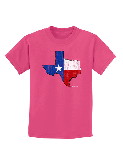 State of Texas Flag Design - Distressed Childrens Dark T-Shirt-Childrens T-Shirt-TooLoud-Sangria-X-Small-Davson Sales