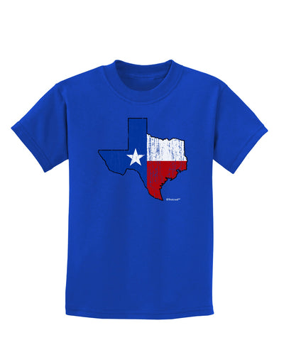 State of Texas Flag Design - Distressed Childrens Dark T-Shirt-Childrens T-Shirt-TooLoud-Royal-Blue-X-Small-Davson Sales