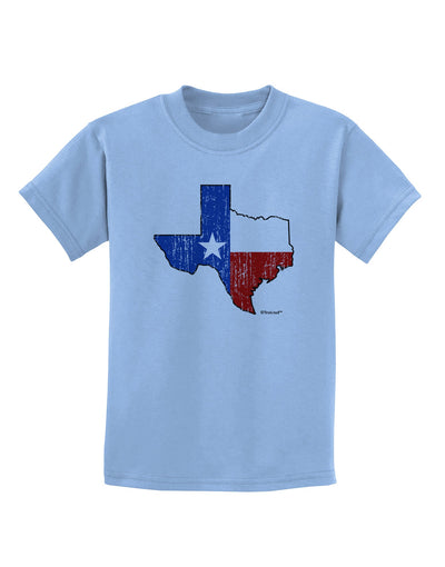 State of Texas Flag Design - Distressed Childrens T-Shirt-Childrens T-Shirt-TooLoud-Light-Blue-X-Small-Davson Sales