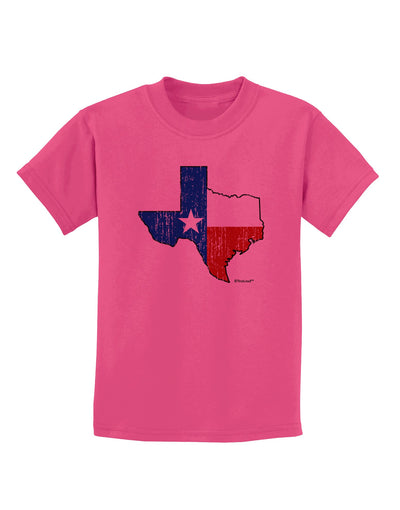 State of Texas Flag Design - Distressed Childrens T-Shirt-Childrens T-Shirt-TooLoud-Sangria-X-Small-Davson Sales