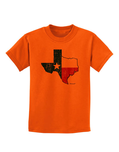 State of Texas Flag Design - Distressed Childrens T-Shirt-Childrens T-Shirt-TooLoud-Orange-X-Small-Davson Sales