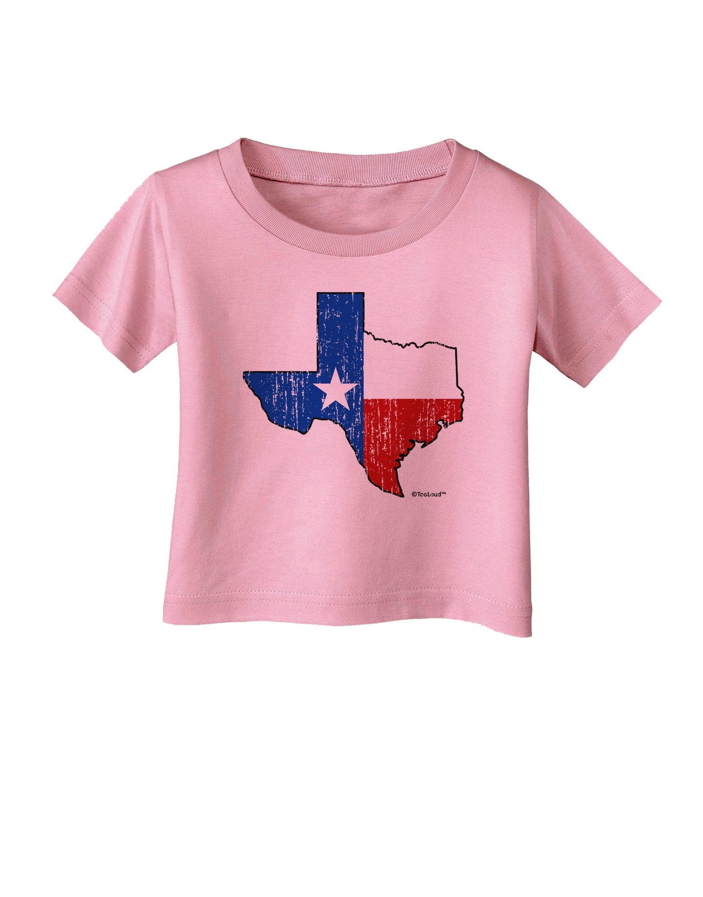 State of Texas Flag Design - Distressed Infant T-Shirt-Infant T-Shirt-TooLoud-Candy-Pink-06-Months-Davson Sales