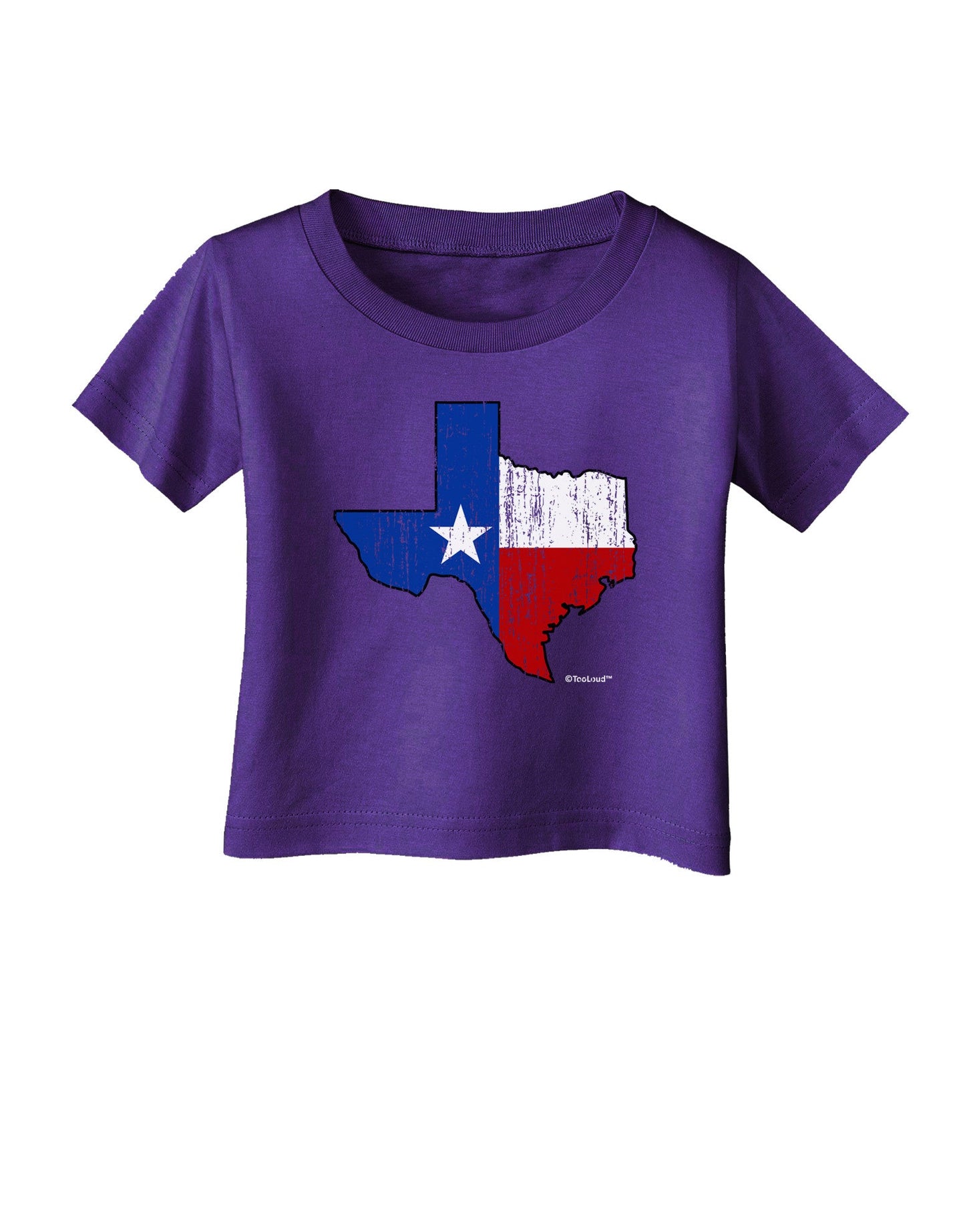 State of Texas Flag Design - Distressed Infant T-Shirt Dark-Infant T-Shirt-TooLoud-Purple-06-Months-Davson Sales