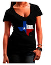 State of Texas Flag Design - Distressed Juniors V-Neck Dark T-Shirt-Womens V-Neck T-Shirts-TooLoud-Black-Juniors Fitted Small-Davson Sales