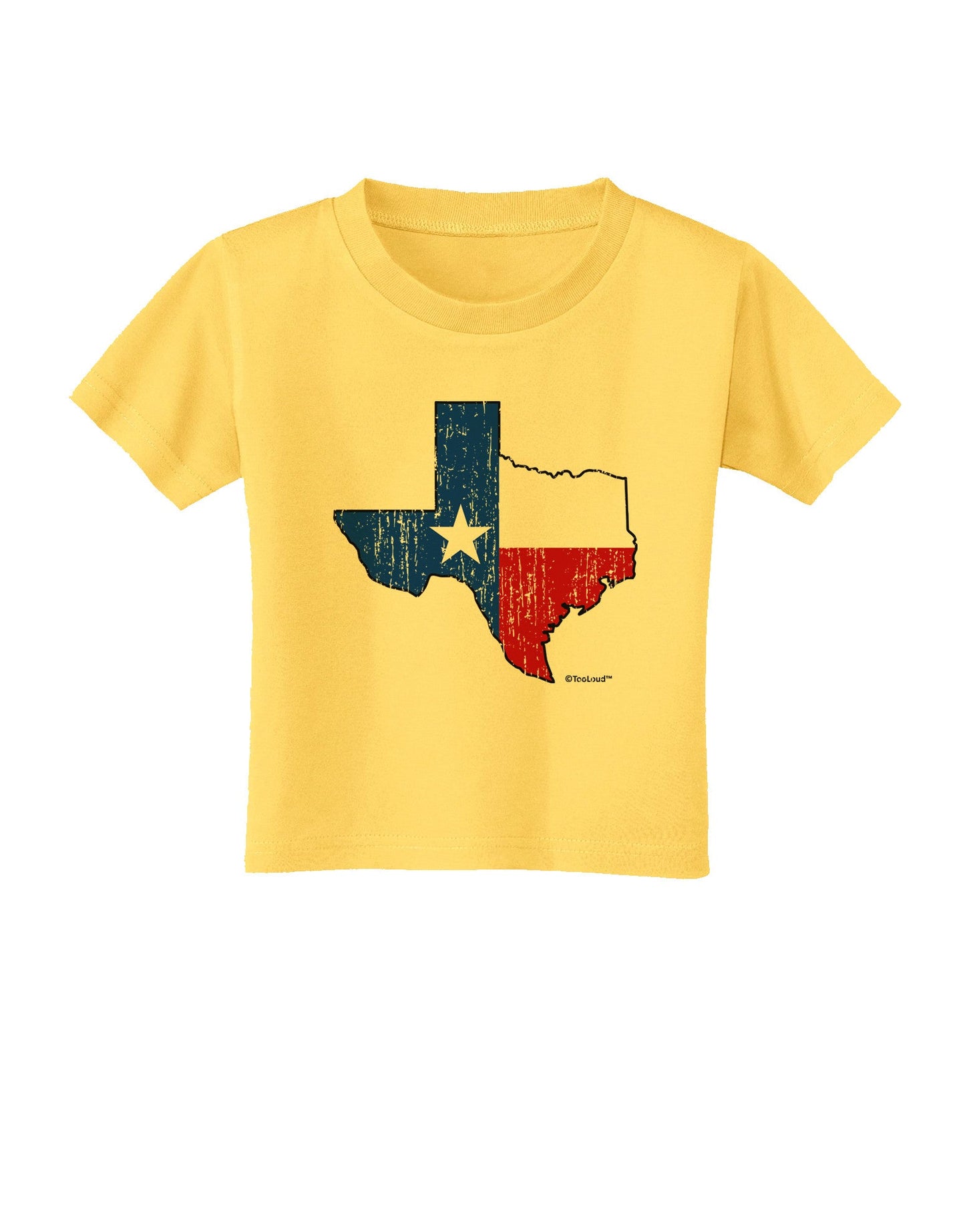 State of Texas Flag Design - Distressed Toddler T-Shirt-Toddler T-Shirt-TooLoud-Yellow-2T-Davson Sales