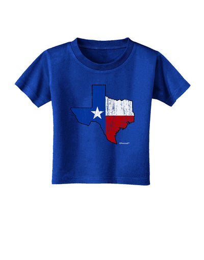 State of Texas Flag Design - Distressed Toddler T-Shirt Dark-Toddler T-Shirt-TooLoud-Royal-Blue-2T-Davson Sales