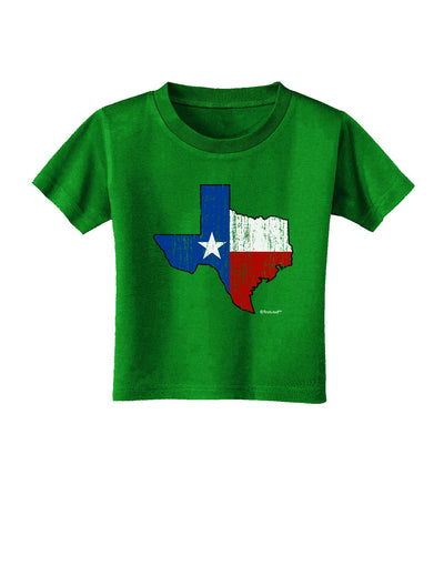 State of Texas Flag Design - Distressed Toddler T-Shirt Dark-Toddler T-Shirt-TooLoud-Clover-Green-2T-Davson Sales