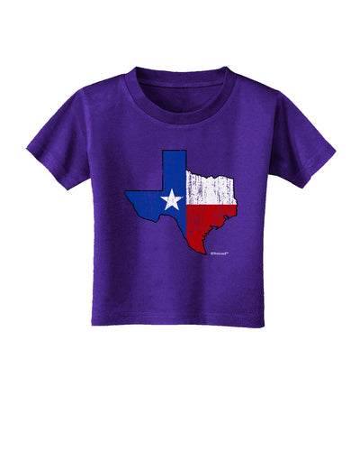 State of Texas Flag Design - Distressed Toddler T-Shirt Dark-Toddler T-Shirt-TooLoud-Purple-2T-Davson Sales