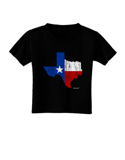 State of Texas Flag Design - Distressed Toddler T-Shirt Dark-Toddler T-Shirt-TooLoud-Black-2T-Davson Sales