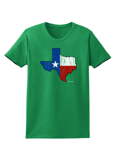 State of Texas Flag Design - Distressed Womens Dark T-Shirt-Womens T-Shirt-TooLoud-Kelly-Green-X-Small-Davson Sales