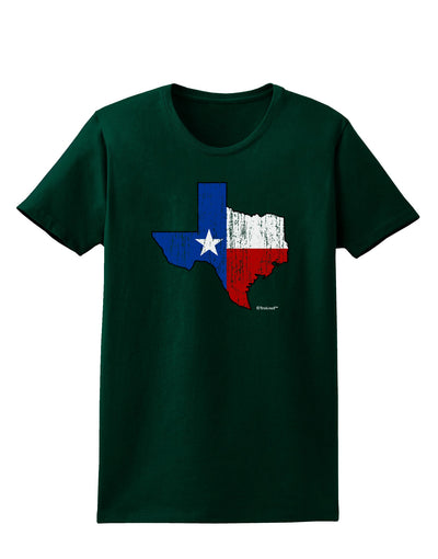 State of Texas Flag Design - Distressed Womens Dark T-Shirt-Womens T-Shirt-TooLoud-Forest-Green-Small-Davson Sales