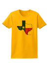 State of Texas Flag Design - Distressed Womens T-Shirt-Womens T-Shirt-TooLoud-Gold-X-Small-Davson Sales