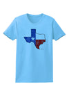 State of Texas Flag Design - Distressed Womens T-Shirt-Womens T-Shirt-TooLoud-Aquatic-Blue-X-Small-Davson Sales