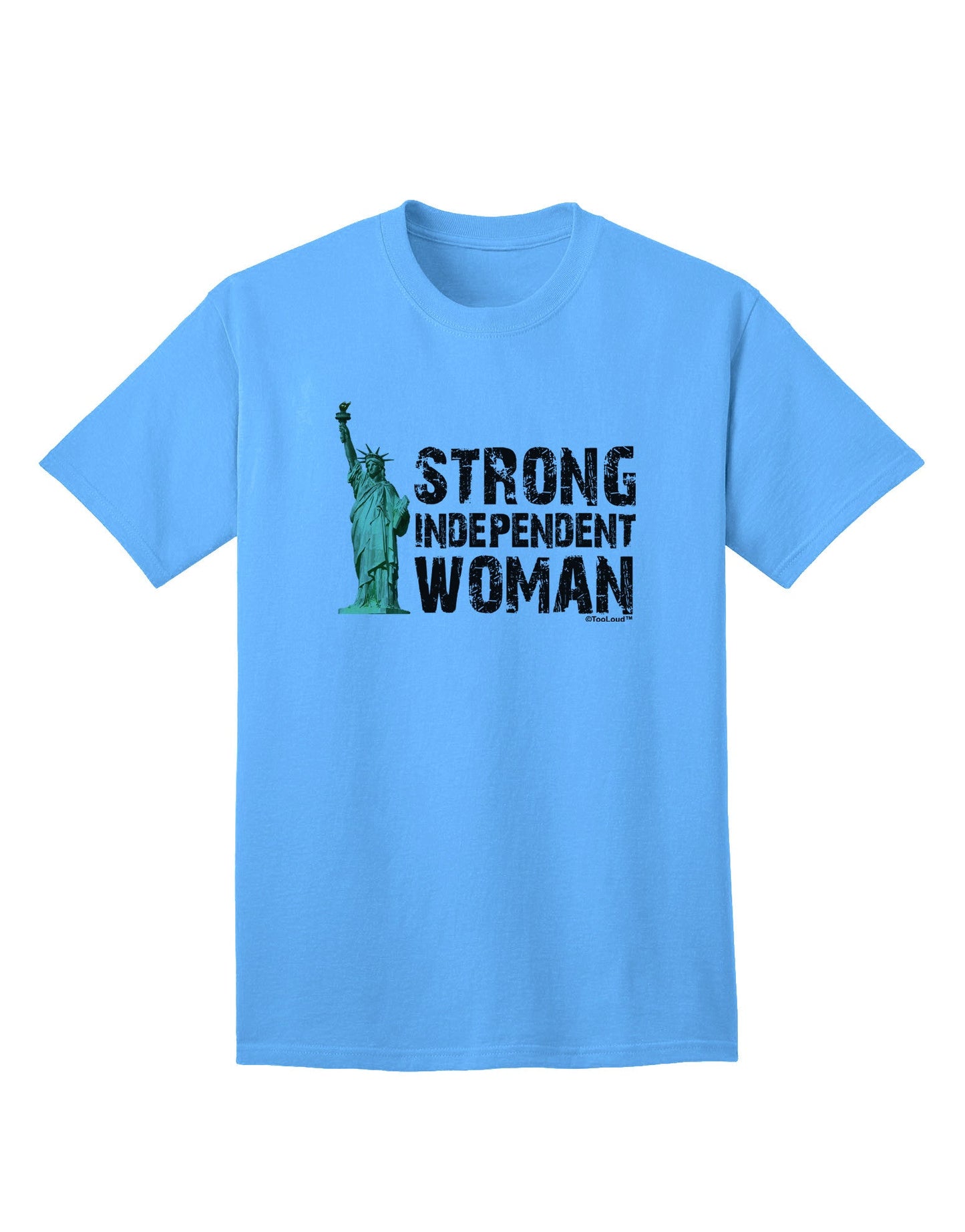 Statue of Liberty: Empowering Strong Woman Graphic Adult T-Shirt-Mens T-shirts-TooLoud-Aquatic-Blue-Small-Davson Sales