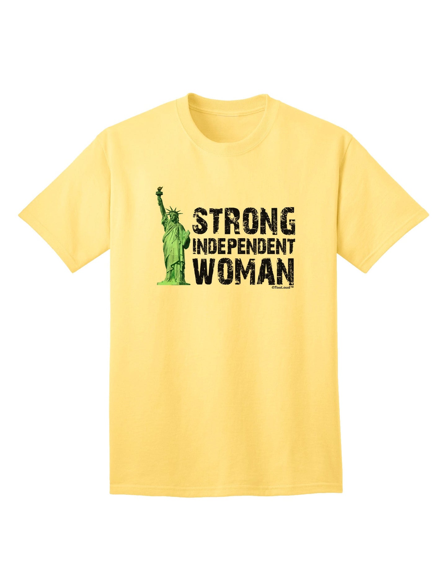 Statue of Liberty: Empowering Strong Woman Graphic Adult T-Shirt-Mens T-shirts-TooLoud-Yellow-Small-Davson Sales