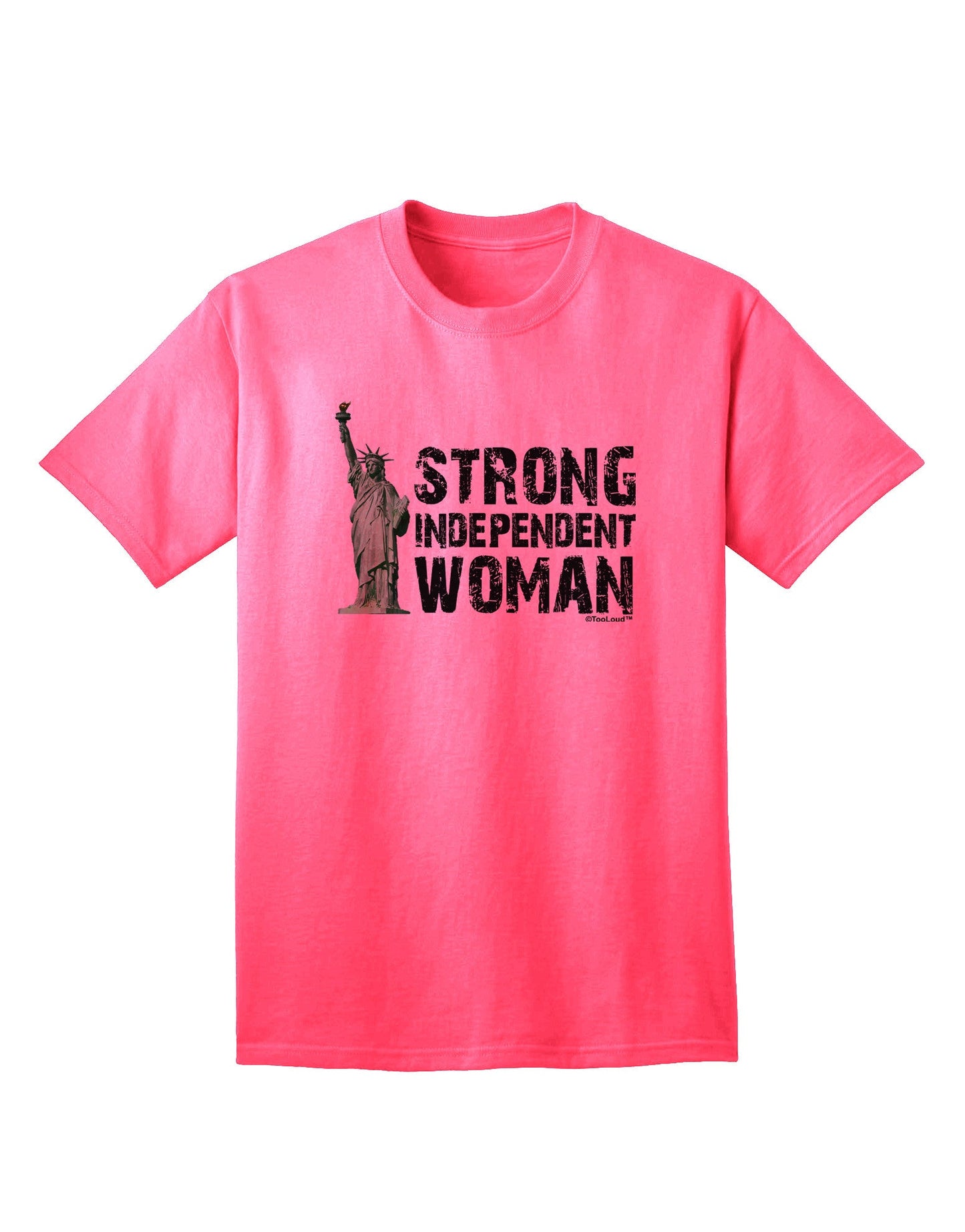 Statue of Liberty: Empowering Strong Woman Graphic Adult T-Shirt-Mens T-shirts-TooLoud-Neon-Pink-Small-Davson Sales