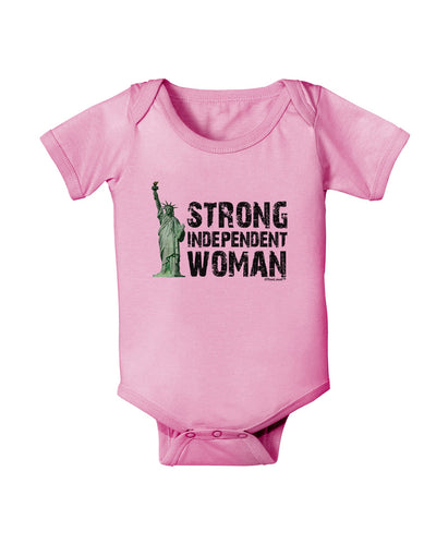 Statue of Liberty Strong Woman Baby Romper Bodysuit-Baby Romper-TooLoud-Pink-06-Months-Davson Sales