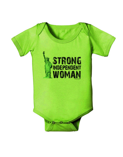 Statue of Liberty Strong Woman Baby Romper Bodysuit-Baby Romper-TooLoud-Lime-06-Months-Davson Sales