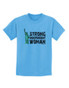 Statue of Liberty Strong Woman Childrens T-Shirt-Childrens T-Shirt-TooLoud-Aquatic-Blue-X-Small-Davson Sales