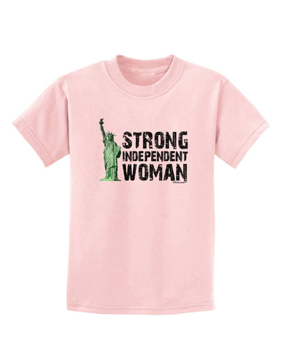 Statue of Liberty Strong Woman Childrens T-Shirt-Childrens T-Shirt-TooLoud-PalePink-X-Small-Davson Sales