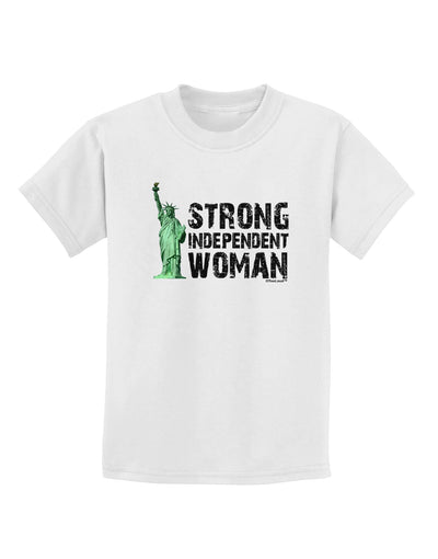 Statue of Liberty Strong Woman Childrens T-Shirt-Childrens T-Shirt-TooLoud-White-X-Small-Davson Sales