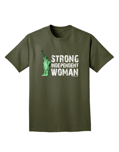 Statue of Liberty Strong Woman Dark Adult Dark T-Shirt-Mens T-Shirt-TooLoud-Military-Green-Small-Davson Sales