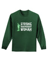 Statue of Liberty Strong Woman Dark Adult Long Sleeve Dark T-Shirt-TooLoud-Dark-Green-Small-Davson Sales