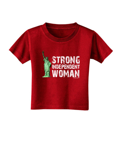 Statue of Liberty Strong Woman Dark Toddler T-Shirt Dark-Toddler T-Shirt-TooLoud-Red-2T-Davson Sales