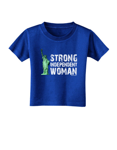 Statue of Liberty Strong Woman Dark Toddler T-Shirt Dark-Toddler T-Shirt-TooLoud-Royal-Blue-2T-Davson Sales