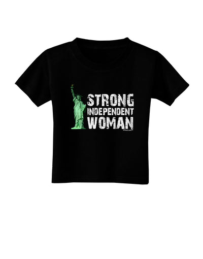 Statue of Liberty Strong Woman Dark Toddler T-Shirt Dark-Toddler T-Shirt-TooLoud-Black-2T-Davson Sales