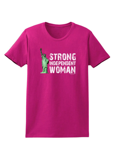 Statue of Liberty Strong Woman Dark Womens Dark T-Shirt-TooLoud-Hot-Pink-Small-Davson Sales