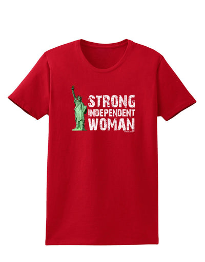 Statue of Liberty Strong Woman Dark Womens Dark T-Shirt-TooLoud-Red-X-Small-Davson Sales