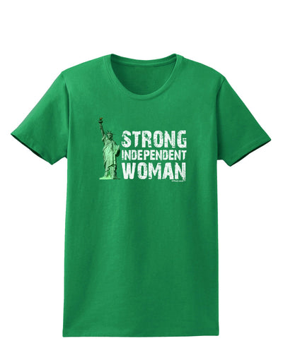 Statue of Liberty Strong Woman Dark Womens Dark T-Shirt-TooLoud-Kelly-Green-X-Small-Davson Sales