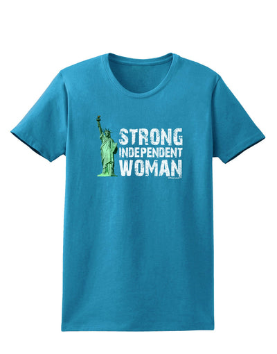 Statue of Liberty Strong Woman Dark Womens Dark T-Shirt-TooLoud-Turquoise-X-Small-Davson Sales