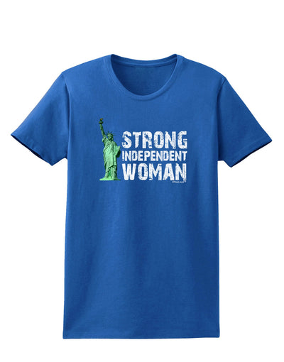 Statue of Liberty Strong Woman Dark Womens Dark T-Shirt-TooLoud-Royal-Blue-X-Small-Davson Sales