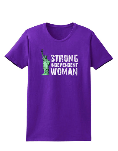 Statue of Liberty Strong Woman Dark Womens Dark T-Shirt-TooLoud-Purple-X-Small-Davson Sales