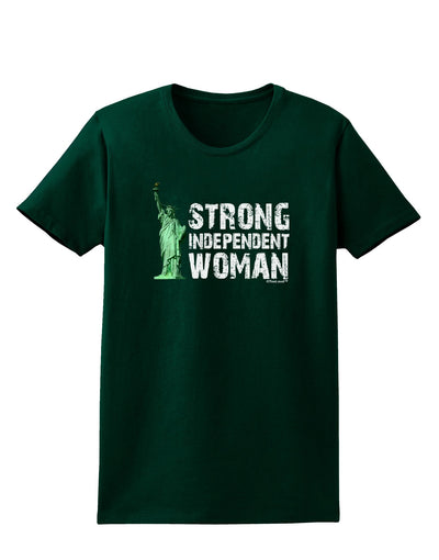 Statue of Liberty Strong Woman Dark Womens Dark T-Shirt-TooLoud-Forest-Green-Small-Davson Sales