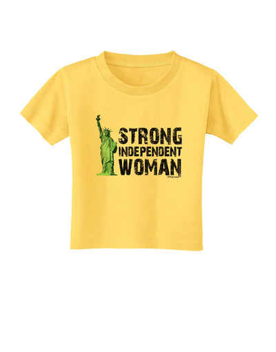 Statue of Liberty Strong Woman Toddler T-Shirt-Toddler T-Shirt-TooLoud-Yellow-2T-Davson Sales