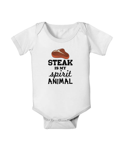 Steak Is My Spirit Animal Baby Romper Bodysuit-Baby Romper-TooLoud-White-06-Months-Davson Sales