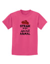 Steak Is My Spirit Animal Childrens T-Shirt-Childrens T-Shirt-TooLoud-Sangria-X-Small-Davson Sales