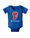 Steak - Nice to Meat You Baby Romper Bodysuit Dark-Baby Romper-TooLoud-Royal-Blue-06-Months-Davson Sales