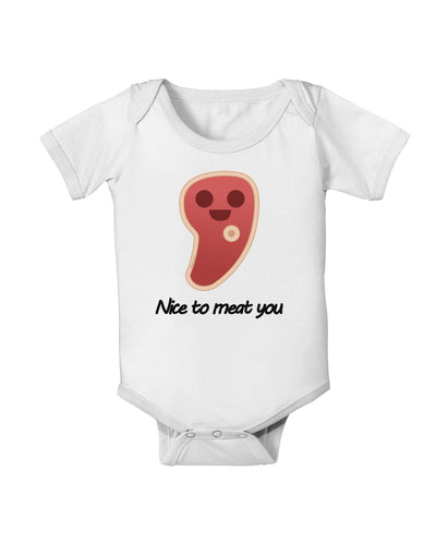 Steak - Nice to Meat You Baby Romper Bodysuit-Baby Romper-TooLoud-White-06-Months-Davson Sales