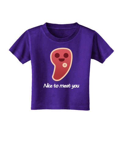 Steak - Nice to Meat You Toddler T-Shirt Dark-Toddler T-Shirt-TooLoud-Purple-2T-Davson Sales