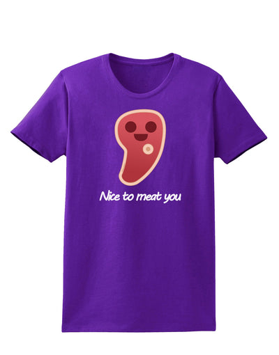 Steak - Nice to Meat You Womens Dark T-Shirt-Womens T-Shirt-TooLoud-Purple-X-Small-Davson Sales