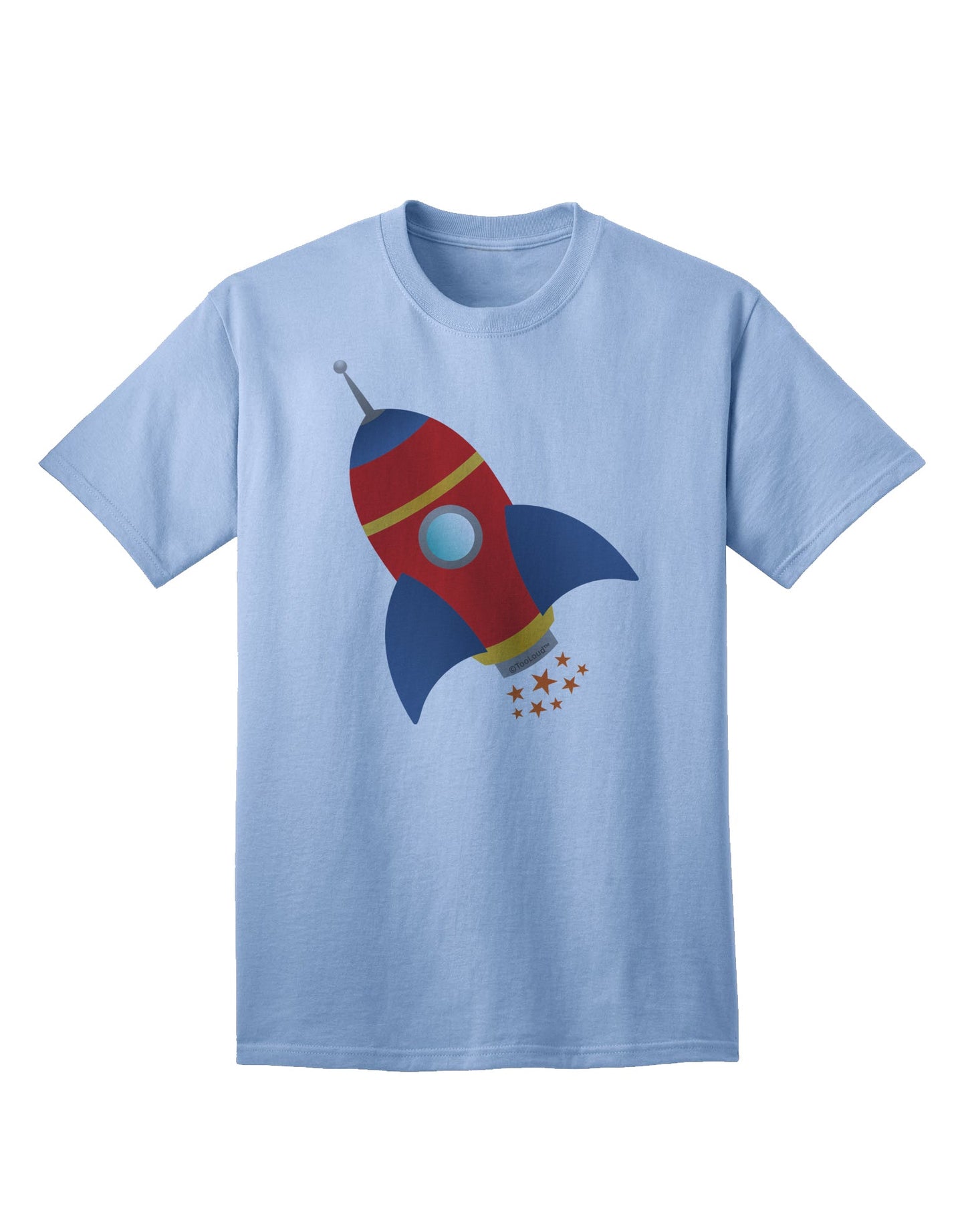 Stellar Space Rocket Ship and Stars Adult T-Shirt by TooLoud-Mens T-shirts-TooLoud-Light-Blue-Small-Davson Sales
