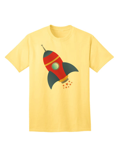 Stellar Space Rocket Ship and Stars Adult T-Shirt by TooLoud-Mens T-shirts-TooLoud-Yellow-Small-Davson Sales