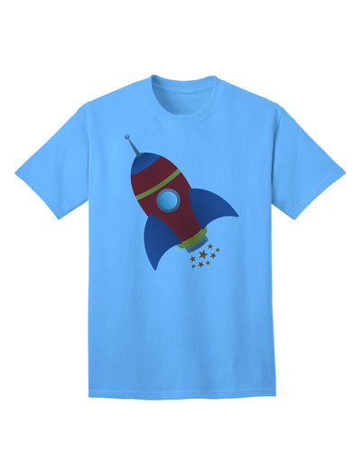 Stellar Space Rocket Ship and Stars Adult T-Shirt by TooLoud-Mens T-shirts-TooLoud-Aquatic-Blue-Small-Davson Sales