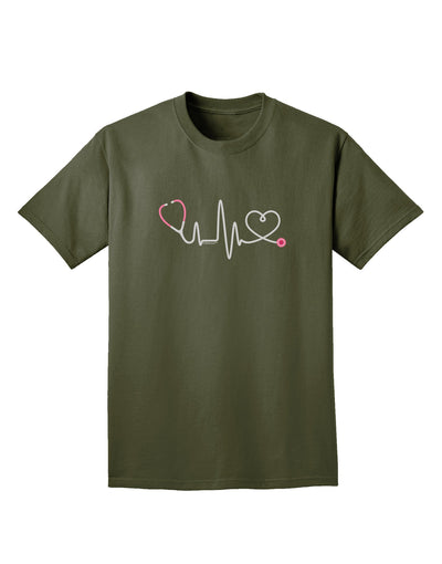 Stethoscope Heartbeat Adult Dark T-Shirt-Mens T-Shirt-TooLoud-Military-Green-Small-Davson Sales