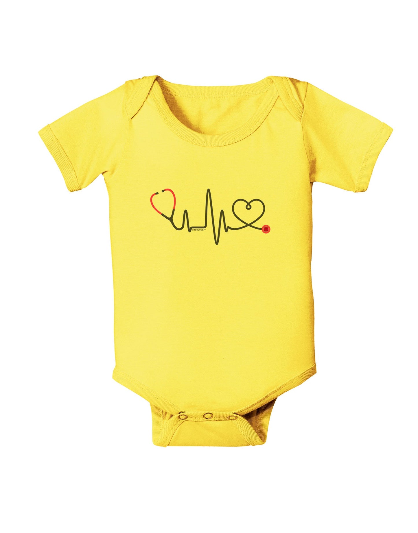Stethoscope Heartbeat Baby Romper Bodysuit-Baby Romper-TooLoud-Yellow-06-Months-Davson Sales